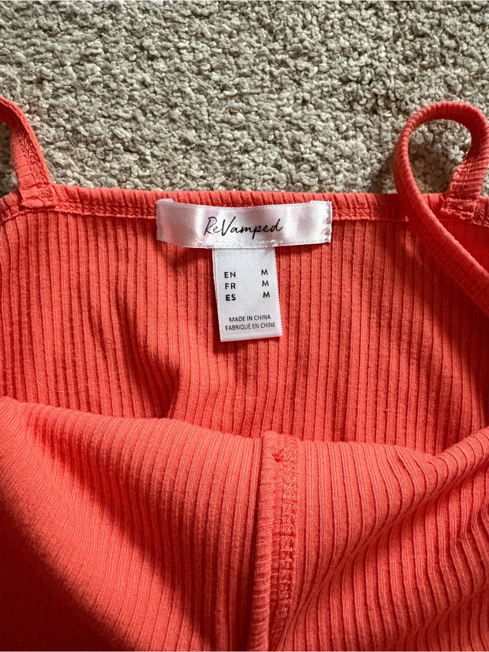 Revamped Coral Ribbed Button-Front Cami - Picture 2 of 2